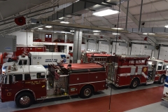 Elevated view of the inside of the fire house.